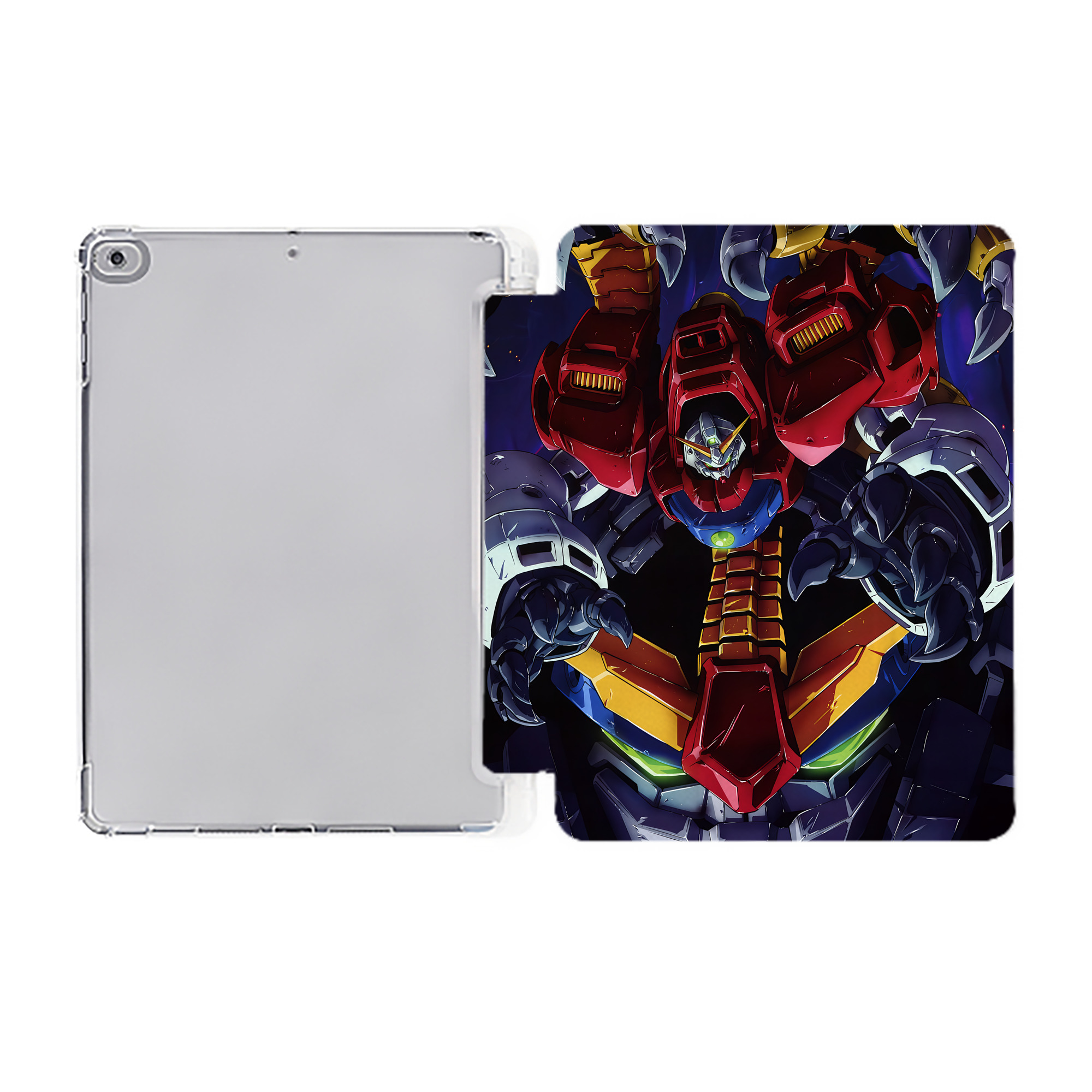 （画像用） 機動戦士ガンダム Mobile Suit Gundam IPad ケース ペン収納付き 三つ折りスタンド PUレザー×シリコン 対応機種9.5/10.5/10.9インチ